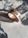 Oak Ring with an incased band of Lichen size 5.5